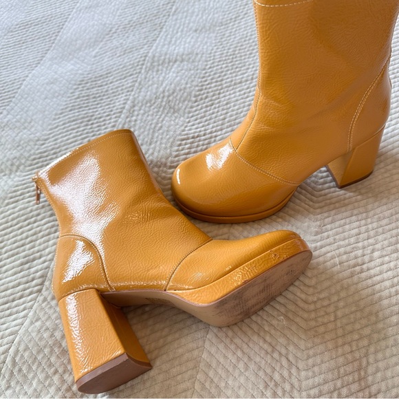 Journee Collection Aylani Bootie in mustard yellow - Picture 2 of 6
